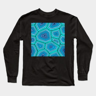 TURQUOISE GEOMETRIC SHELL PATTERN Long Sleeve T-Shirt